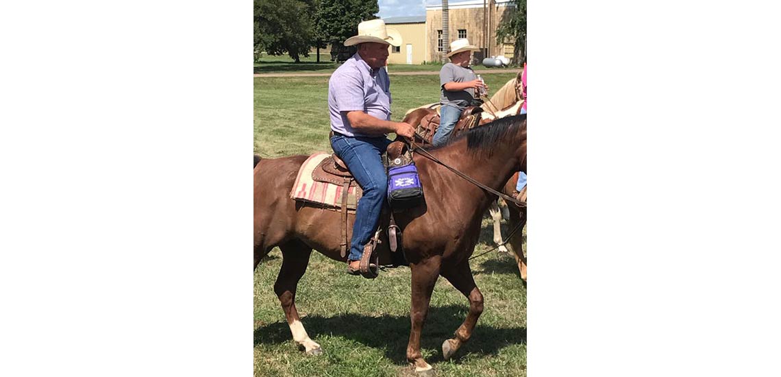 Charles got back in the saddle for the Scotland Rodeo Day Trail Ride.